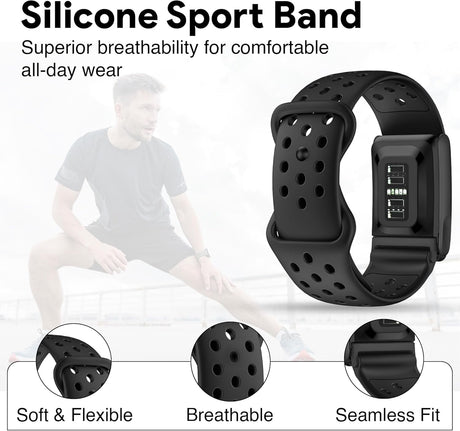 Whoop 5.0 Compatible Silicone Strap – Adjtable Sport-Inspired Band, Breathable & Lightweight Replacement Wristband for Men & Women
