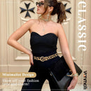 3 Pack Women's Leather Belts for Jeans Dresses Ladies Waist Belt with Fashion Gold Buckle