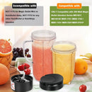 2 Pack Replacement Blender Cups set for magic bullet ，22oz Tall Cup with Flip Top To-Go Lid，16oz Replacement Cup with Cross Blade Replacement Parts Compatible with 250W Magic Bullet MB1001