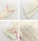 Cable Knitted Hand Warmer Half Finger Mittens with Silky Bowknot, Women's Arm Warmers Sleeve Gloves for Winter
