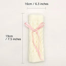 Cable Knitted Hand Warmer Half Finger Mittens with Silky Bowknot, Women's Arm Warmers Sleeve Gloves for Winter