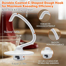 K45DH Dough Hook for KitchenAid 4.5–5 Quart Tilt-Head Stand Mixers, Coated C-Shaped Bread Hook Attachment, Replacement for K45 K45SS KSM90 KSM150, Kneads Pizza & Yeast Dough