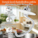 K45DH Dough Hook for KitchenAid 4.5–5 Quart Tilt-Head Stand Mixers, Coated C-Shaped Bread Hook Attachment, Replacement for K45 K45SS KSM90 KSM150, Kneads Pizza & Yeast Dough