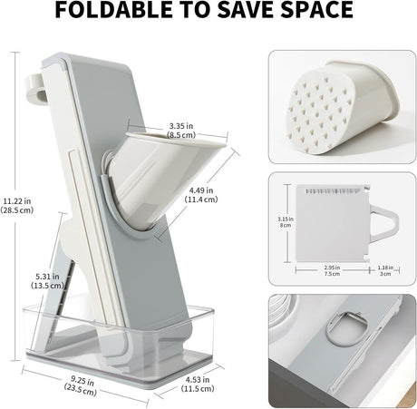 Safe Mandoline Slicer for Kitchen, 4-In-1 Chopper Vegetable Cutter, Mandolin Julienne Slicers for Fruits and Vegetables, Potato Cutter for Fries, Kitchen Gadgets and House Essentials