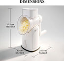 Rotary Cheese Grater Hand Crank - Cheese Shredder with 5 Blades & Storage Room, Easy to Clean, Stable Suction, Labor-Saving Handle, Rotary Grater Slicer for Fruit, Vegetables, Nuts, Chocolate