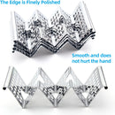 Taco Holders Set of 4, Taco Stand, Stainless Steel Taco Holder, Each Can Hold 3 Tortillas, with Easy-Access Handle, Fits Microwave, Air Fryer and Oven
