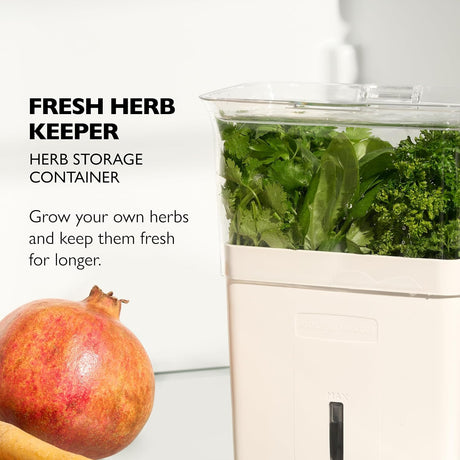 Fresh Herb Keeper - Acrylic Storage Container for Refrigerator - Storage for Herbs & Vegetables for Fridge - Fresh Herb Keeper