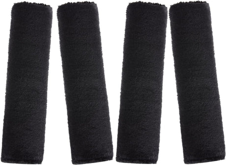 4 Pack Faux Sheepskin Car Seat Belt Pads Seatbelt Protector Soft Seat Belt Shoulder Strap Cover Comfort Harness Pad(Black, 9.9 Inch)