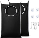 2 Pack XL Hanging Laundry Hamper, Extra Large Tear-Resistant Door Organizer with 2 Hook Types, Space-Saving Laundry Bag (36.5" x 22", Black)