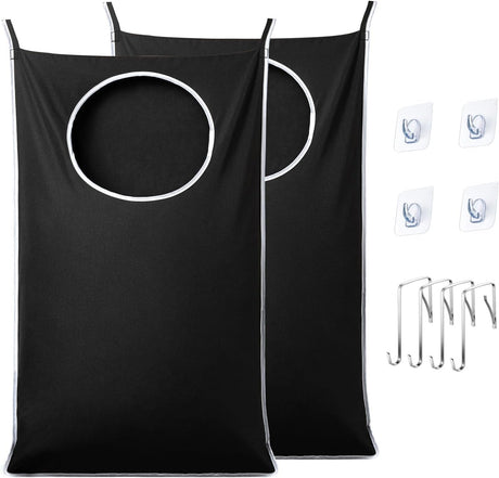 2 Pack XL Hanging Laundry Hamper, Extra Large Tear-Resistant Door Organizer with 2 Hook Types, Space-Saving Laundry Bag (36.5