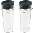 Blender Cups Fit for Ninja, Replacement Parts 16OZ Cups with Lids, Blender Accessories Compatible with Nutri Ninja Auto IQ Series BL620C BL660 BL740 BL780 QB3000 (2 Pack)