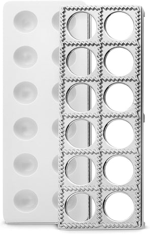 Ravioli Maker Press | Pelmeni Mold, Pierogi Press, Potsticker Meat Pie Dumpling Maker, Ravioli Stamp Pasta Making Kit, Pasta Making Tools, Ravioli Press Mold | Makes 12 Ravioli, 1. 5”