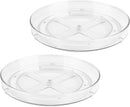 Clear Lazy Susan Organizer (Pack of 2) 9 Inch Turntable for Kitchen, Pantry, Fridge, Bathroom, and Vanity Countertops, Acrylic Rotating Organizer