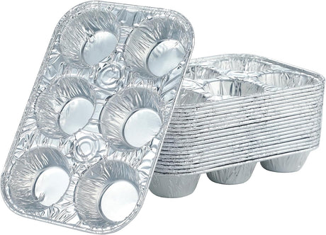 (10pack Muffin Pan 6-Cup Cupcake Aluminum Pans Favorite Muffin Tin Size for Baking Cupcakes Muffins and Mini Pies - Standard Size