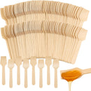 300 Pcs 3.75" Disposable Mini Wooden Tasting Spoons - Bulk Small Wood Spoons for Ice Cream Sampling, Honey, Desserts, Charcuterie Board & Tasting Events