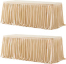 2 Pack Champagne Rectangle Table Clothes for 6 Foot Tables, Polyester Fitted Tablecloths 6t Stretch Table Cover for Wedding, Birthday, Parties, Trade Show, Craft Show