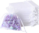 100Pcs White Organza Bags, 2x3Inch Sheer Wedding Party Favor Bags with Drawstring, Jewelry Gift Bags Christmas Candy Pouches