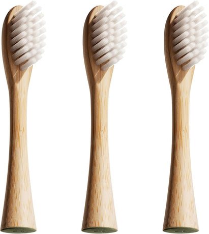 Bamboo Replacement Heads 3 Pack - Exclusive to  Sonic Electric Toothbrush - Soft Bristle Bamboo Heads - Made with Eco Loving Renewable Bamboo