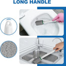 Pumice Stone Toilet Bowl Cleaner with Handle, 1 Wand + 6 Pumice Stones, Clean Hard Water Stains and Rust, Suitable for Toilets, Sinks, and Grills