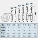 30-Pack Fishing Speed Clips Quick Change Snap Swivels, Ball Bearing Swivel Power Clips Fishing Snap Swivels Freshwater Saltwater Crankbait Popper Lures Quick Snaps Connectors Tackle