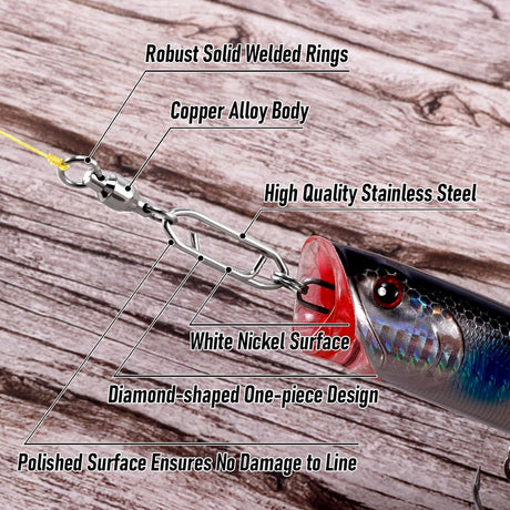 30-Pack Fishing Speed Clips Quick Change Snap Swivels, Ball Bearing Swivel Power Clips Fishing Snap Swivels Freshwater Saltwater Crankbait Popper Lures Quick Snaps Connectors Tackle