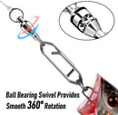 30-Pack Fishing Speed Clips Quick Change Snap Swivels, Ball Bearing Swivel Power Clips Fishing Snap Swivels Freshwater Saltwater Crankbait Popper Lures Quick Snaps Connectors Tackle