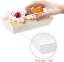 Charcuterie Boxes with Clear Lids, 50 Pack White Bakery Boxes, Cookie Boxes, Small Treat Boxes for Pastry, Sandwich, Cupcakes, Strawberries, Dessert To Go Containers