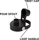 Wide Mouth Lid with Flexible Handle Compatible with Hydro Flask 12/16/18/20/32/40/64 Oz, Fits Simple Modern, Takeya, Iron Flask, BUZIO and Most Wide Mouth Water Bottles (Black, 1 Pack)