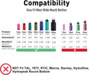 Wide Mouth Lid with Flexible Handle Compatible with Hydro Flask 12/16/18/20/32/40/64 Oz, Fits Simple Modern, Takeya, Iron Flask, BUZIO and Most Wide Mouth Water Bottles (Black, 1 Pack)