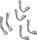 6 PCS 45 Degree 90 Degree 135 Degree Metal Valve Stem Extenders, Universal Valve Stem Extensions Compatible for Dual Wheels Passenger Cars, Stroller, RV, Motorcycles, Bicycles, Trailers
