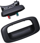 Premium Tailgate Handle Latch and Bezel Trim with Rod Clips, Fits for 1999-2007 Chevy Silverado GMC Sierra 1500 2500 3500, Replaces