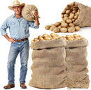2 PCS Burlap Sack - 19.6" x 35" Burlap Bags for Plants High Density Natural Jute Bag of Potatoe Storage Plant Grow Bags with Rope Potato Sacks Race Bag Halloween,Christmas Decorations