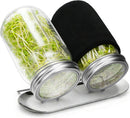 Sprouting Kit with Stainless Steel Screen Sprouting Lids & Glass Mason Jars & Light-Blocking Sleeves, 2Pack Premium Reusable Sprouts Growing Kit for Organic Broccoli Alfalfa Seeds Bean Sprouts