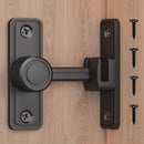 Barn Door Privacy Latch, 90°/180° Swing Slide Lock, Zinc-Alloy, Adhesive or Screw Mount, Interior Use for Bathroom/Bedroom/Closet/Shed, Includes Screws & Glue - Black