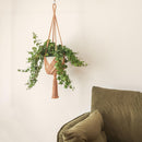 Hanging Planter with Patterns,2Packs Macrame Plant Hangers Indoor Macrame for up to 8 inch Pot Crochet Boho Plant Hanger Holder for Indoor Outdoor with 2S Shaped Stainless Steel Hooks (Caramel)