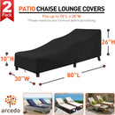 Patio Chaise Lounge Cover Water Resistant, 2 Pack of Pool Lounge Chair Covers for Outside Stackable Cushions and Outdoor Furniture, 80" x 30" x 26" H, Black
