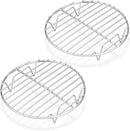 7½ Inch Cooking Rack Round, Stainless Steel Round Rack for Cooking Cooling Steaming Baking, Fit Air Fryer Pot Pressure Cooker, 2 Pack -Oven Safe, Silver