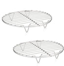 7½ Inch Cooking Rack Round, Stainless Steel Round Rack for Cooking Cooling Steaming Baking, Fit Air Fryer Pot Pressure Cooker, 2 Pack -Oven Safe, Silver