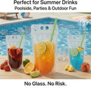 100PCS Drink Pouches with Side Straw Port, Resealable Leak-Resistant Beverage Bags with Straws & Funnel, 17oz Bulk Party Drink Containers for Cocktails, Juice & Slushies