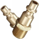 Brass 1/4-Inch NPT Male Industrial Air Hose Quick Connect Adapter, Air Coupler and Plug Kit, Air Compressor Fittings, 10pcs (Male NPT)