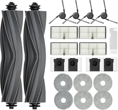 Replacement Parts Accessories for Dreame X40 Ultra Complete L40 Ultra X40 Master MOVA P10 Pro Ultra Mop Pads X6; Dust Bag X4; Filter HEPA X4; Main Brushes X2; Side Brushes X4