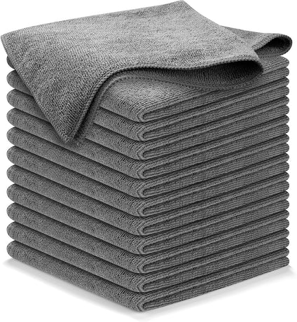 Microfiber Cleaning Cloth Grey - 12 Pcs (12.5