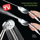 AquaCare As-Seen-On-TV High Pressure 48-setting Rain & Handheld 3-way Shower Head Combo - Anti-clog Nozzles/Tub, Tile & Pet Power Wash/Extra Long 6 ft. Hose/All Chrome Finish