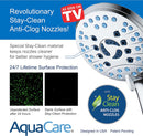 AquaCare As-Seen-On-TV High Pressure 48-setting Rain & Handheld 3-way Shower Head Combo - Anti-clog Nozzles/Tub, Tile & Pet Power Wash/Extra Long 6 ft. Hose/All Chrome Finish