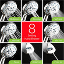 AquaCare As-Seen-On-TV High Pressure 48-setting Rain & Handheld 3-way Shower Head Combo - Anti-clog Nozzles/Tub, Tile & Pet Power Wash/Extra Long 6 ft. Hose/All Chrome Finish
