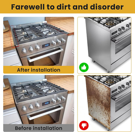 Stainless Steel Stove Gap Covers - 304 Stove Gap Filler, Easy retractable Length 13.8
