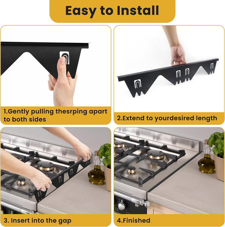 Stainless Steel Stove Gap Covers - 304 Stove Gap Filler, Easy retractable Length 13.8