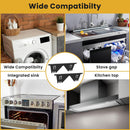 Stainless Steel Stove Gap Covers - 304 Stove Gap Filler, Easy retractable Length 13.8" to 27.5", Width 0.79", Heat Resistant Guard Between Stove Top & Counter, 2 Pck