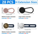 28 Pcs Button Extenders for Jeans, Waist Extender for Jeans, Pants Button Extender for Women & Men, No Sewing Waistband Extenders 1–1.8 Inches, Women's Accessories