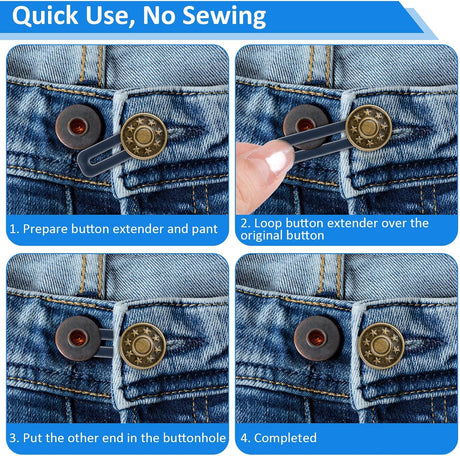 28 Pcs Button Extenders for Jeans, Waist Extender for Jeans, Pants Button Extender for Women & Men, No Sewing Waistband Extenders 1–1.8 Inches, Women's Accessories